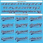 Custom Name and Number Authentic Baseball Jersey - Personalized Sky Blue Navy-White Team Apparel Personalized Sky Blue Navy-White