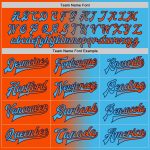 Custom Name Number Varsity Letterman Jacket Blue Orange Navy Gradient Fashion Bomber Full-Snap Team Jacket Personalized Sky
