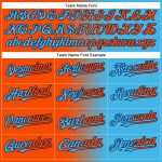 Custom Name and Number Unisex Softball Jersey - Personalized Sky Blue Orange-Navy Gradient Fashion Two-Button Design Personalized