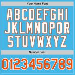 Personalized Twinkle Star Gradient Baseball Jersey - Custom Name & Number, Sky Blue Orange-White 3D Pattern Design Personalized