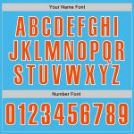 Personalized Baseball Jersey - Authentic Sky Blue Orange-White Design Personalized Sky Blue Orange-White Authentic Baseball
