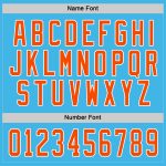 Custom Personalized Hockey Jersey with Name & Number - Sky Blue Orange-White Personalized Sky Blue Orange-White Hockey Jersey