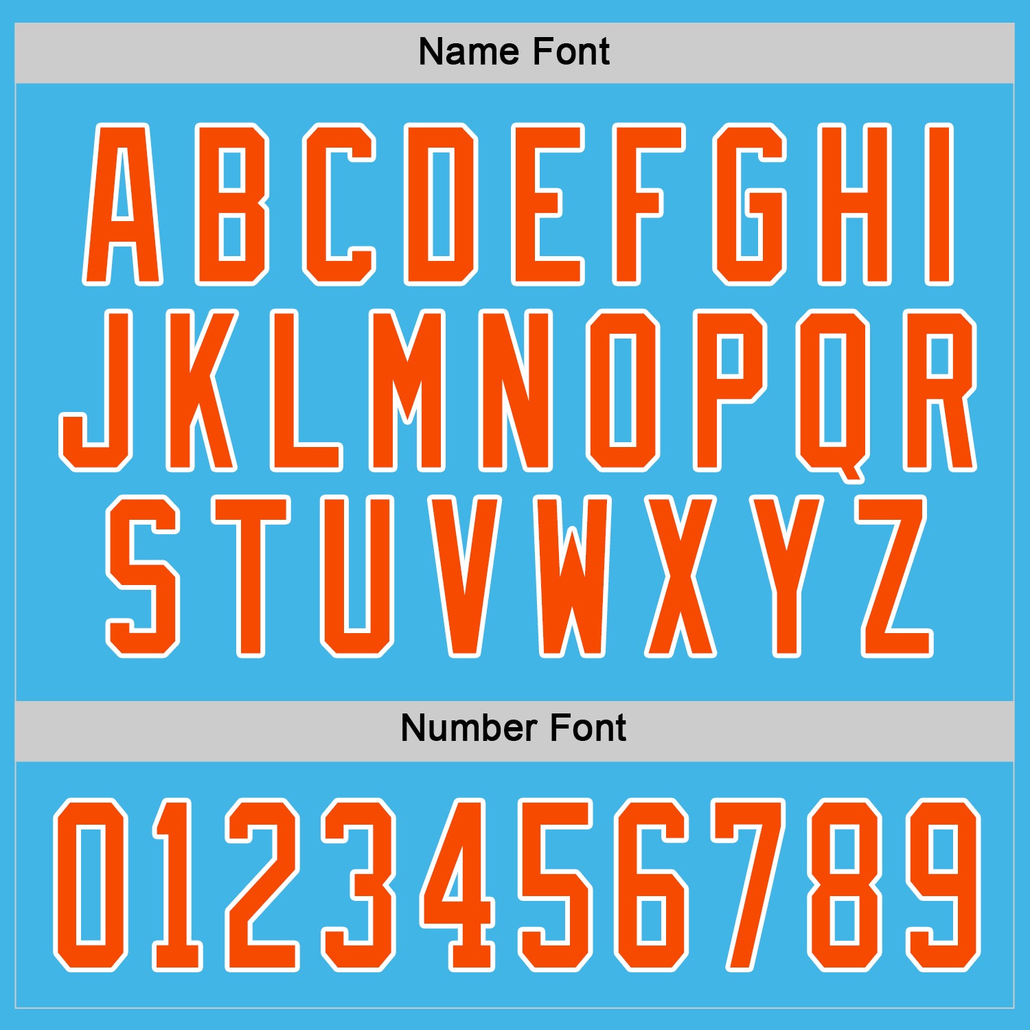 Personalized Sky Blue Orange-White Hockey Jersey Team Custom Name and Number Custom Personalized Hockey Jersey with Name & Number - Sky Blue Orange-White Personalized Sky Blue Orange-White Hockey Jersey - Image 4
