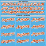Custom Team Baseball Jersey with Personalized Name and Number - Sky Blue with Orange-White Lines Personalized Sky Blue Orange-White