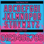 Custom Baseball Jersey with 3D Splash Grunge Art - Personalized Sky Blue Pink-Black Design, Custom Name & Number Personalized