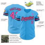 Personalized Baseball Jersey - Sky Blue and Pink-Black Authentic Design Personalized Sky Blue Pink-Black Authentic Baseball