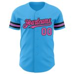 Personalized Baseball Jersey - Sky Blue and Pink-Black Authentic Design Personalized Sky Blue Pink-Black Authentic Baseball
