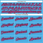 Custom Team Name and Number Performance T-Shirt in Sky Blue Pink-Black - Personalized Sports Apparel Personalized Sky Blue