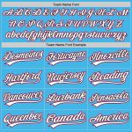 Custom Name Number Performance Vapor Golf Polo Shirt Sky Blue Pink Black Personalized Sky Blue Pink-Black Performance Vapor