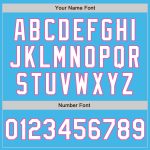 Custom Name and Number Unisex Softball Jersey - Sky Blue Pink Pinstripe Two-Button - Personalized Team Apparel Personalized