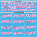 Personalized Gradient Twinkle Star Baseball Jersey with Custom Name & Number - Sky Blue Pink-White 3D Pattern Design Personalized