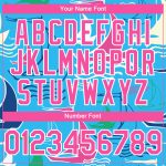 Personalized Sailing Boats 3D Pattern Baseball Jersey with Custom Name and Number - Sky Blue Pink White Design Personalized