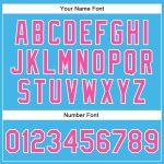 Custom Name and Number Authentic Baseball Jersey - Personalized Pink-White Sky Blue Team Colors Personalized Sky Blue Pink-White