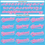 Custom Name and Number Authentic Baseball Jersey - Personalized Pink-White Sky Blue Team Colors Personalized Sky Blue Pink-White
