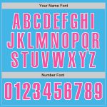 Personalized Authentic Baseball Jersey in Sky Blue and Pink-White Colors Personalized Sky Blue Pink-White Authentic Baseball