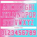 Custom Team Basketball Jersey with Personalized Name & Number, Sky Blue Pink-White Gradient Two Tone Diamond Shape Round Neck