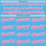 Custom Name and Number Personalized Performance Golf Polo Shirt - Sky Blue Pink White Personalized Sky Blue Pink-White Performance