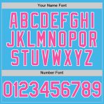 Custom Name and Number Personalized Performance Golf Polo Shirt - Sky Blue Pink White Personalized Sky Blue Pink-White Performance