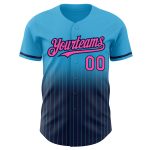 Personalized Sky Blue Pinstripe Baseball Jersey Custom Name & Number | Authentic Fade Fashion Team Jersey Personalized Sky