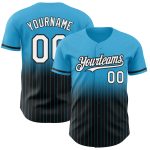 Custom Name Number Sky Blue Pinstripe Baseball Jersey Authentic Fade Fashion Team Apparel Personalized Sky Blue Pinstripe