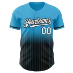 Custom Name Number Sky Blue Pinstripe Baseball Jersey Authentic Fade Fashion Team Apparel Personalized Sky Blue Pinstripe