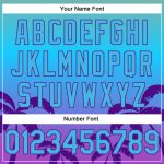 Custom Name Number Baseball Jersey Hawaii Palm Trees 3D Pattern Design in Sky Blue Purple Personalized Sky Blue Purple 3D
