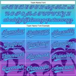 Custom Name Number Baseball Jersey Hawaii Palm Trees 3D Pattern Design in Sky Blue Purple Personalized Sky Blue Purple 3D