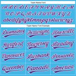 Custom Authentic Baseball Jersey with Personalized Name and Number in Sky Blue Purple-White Personalized Sky Blue Purple-White