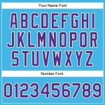Custom Authentic Baseball Jersey with Personalized Name and Number in Sky Blue Purple-White Personalized Sky Blue Purple-White