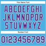 Custom Team Performance T-Shirt - Personalized Sky Blue Purple-White with Name and Number Personalized Sky Blue Purple-White
