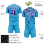 Custom Soccer Jersey with Personalized Name and Number in Sky Blue Purple-White Sublimation Design Personalized Sky Blue