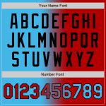 Custom Team Name Number Gradient Bomber Jacket Red-Black Sky Blue Full-Snap Varsity Fashion Jacket Personalized Sky Blue