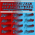Custom Team Name Number Gradient Bomber Jacket Red-Black Sky Blue Full-Snap Varsity Fashion Jacket Personalized Sky Blue