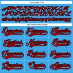 Custom Name Number Hockey Jersey - Personalized Sky Blue Red-Black Lace Neck Team Gear Personalized Sky Blue Red-Black Hockey