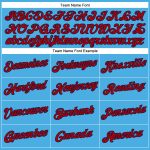 Custom Team Performance T-Shirt with Personalized Name and Number - Sky Blue Red-Navy Personalized Sky Blue Red-Navy Performance
