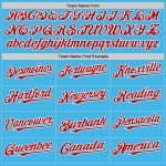 Custom Name and Number Twinkle Star Baseball Jersey - Personalized Sky Blue Red-White 3D Pattern Gradient Design Personalized