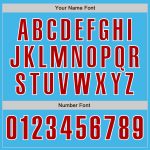 Personalized Authentic Baseball Jersey - Sky Blue with Red and White Design Personalized Sky Blue Red-White Authentic Baseball