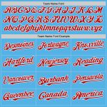 Sky Blue Custom Baseball Jersey with Red-White Line - Personalized Team Name & Number Authentic Jersey Personalized Sky Blue
