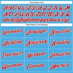 Custom Name and Number Performance T-Shirt in Sky Blue with Red and White - Personalized Team Apparel Personalized Sky Blue