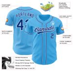 Custom Sky Blue Baseball Jersey with Royal-White Trim, Personalized Name & Number - Authentic Team Apparel Personalized Sky