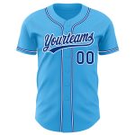 Custom Sky Blue Baseball Jersey with Royal-White Trim, Personalized Name & Number - Authentic Team Apparel Personalized Sky