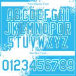 Custom 3D Abstract Brush Stroke Baseball Jersey with Personalized Name and Number in Sky Blue and White Personalized Sky