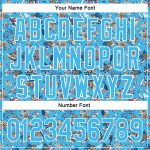Custom Name Number Baseball Jersey with 3D Animal Bear Hawaii Palm Trees Design in Sky Blue and White Personalized Sky Blue