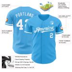 Custom Name and Number Sky Blue White Baseball Jersey - Authentic Personalized Team Jersey Personalized Sky Blue White Authentic