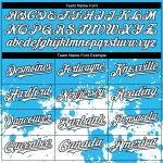 Custom Name and Number Baseball Jersey - Personalized Sky Blue Black 3D Pattern Abstract Splash Grunge Art Personalized Sky