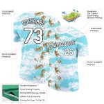 Custom Tiger Performance T-Shirt - Personalized Sky Blue 3D Pattern with Team Name & Number Personalized Sky Blue White-Black