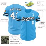 Personalized Custom Name Number Authentic Baseball Jersey Sky Blue White Black Personalized Sky Blue White-Black Authentic