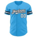Personalized Custom Name Number Authentic Baseball Jersey Sky Blue White Black Personalized Sky Blue White-Black Authentic