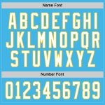 Custom Name and Number Hockey Jersey in Personalized Sky Blue and White-Gold Design Personalized Sky Blue White-Gold Hockey