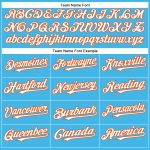 Custom Name and Number Authentic Baseball Jersey in Sky Blue White-Orange - Personalized Team Gear Personalized Sky Blue